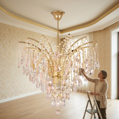 Chic lustre en cristal pour un éclairage de design exclusif de la salle de séjour