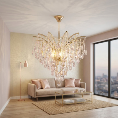 Chic lustre en cristal pour un éclairage de design exclusif de la salle de séjour