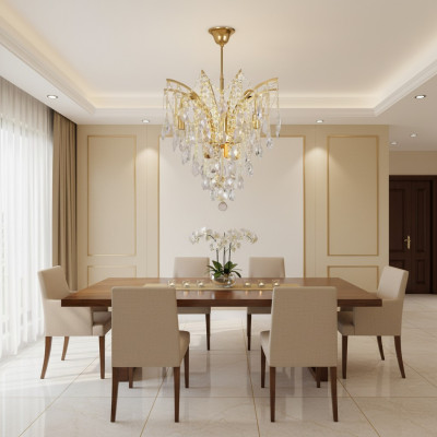 Lustre en cristal Lampe de plafond Luminaires Lampe en métal Plafonnier