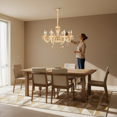 Lampe de plafond Salon Luminaire Opal Honey Luxe Lampes intérieures 80x95