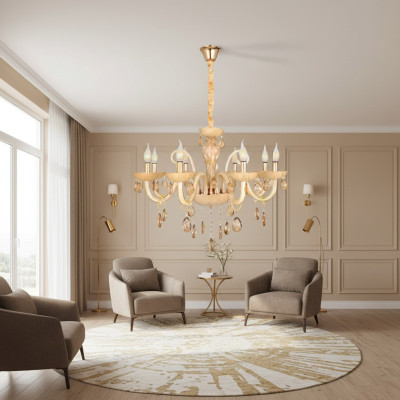 Lampe de plafond Salon Luminaire Opal Honey Luxe Lampes intérieures 80x95