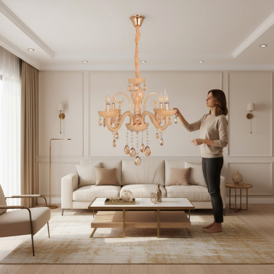 Lampe de plafond Une nouvelle lampe suspendue en verre moderne de luxe pour le salon