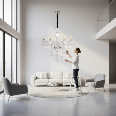 Lampe de plafond Une lampe suspendue moderne Salon Luxe neuf Verre