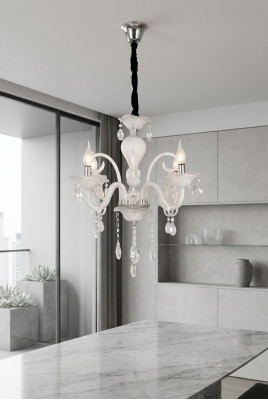 Lustre au plafond Une lampe suspendue moderne blanche de luxe pour le salon