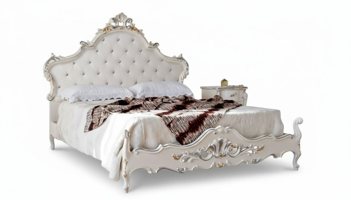 Revêtement de lit Design de luxe Lits doubles Chesterfield Armoires de meubles en bois