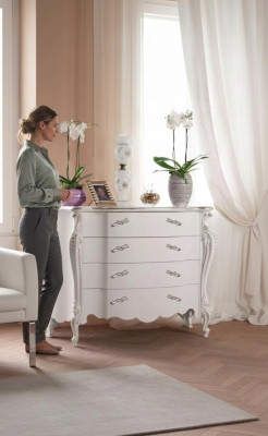 Commode Blanc Chambre à coucher design classique luxe Bois Commode Buffet