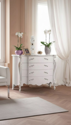 Commode Blanc Chambre à coucher design classique luxe Bois Commode Buffet
