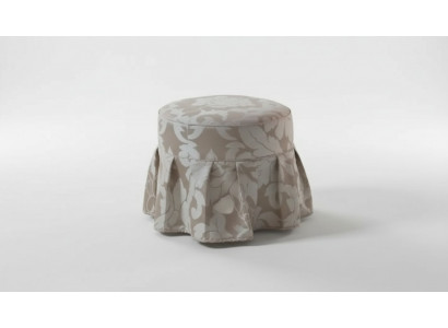 Tabouret rembourré rond de luxe gris, en tissu Ottoman de meubles rembourrés.