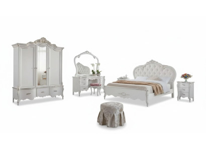 Ensemble de meubles de chambre complet en blanc, ensemble de meubles classiques 8 pièces neuf.