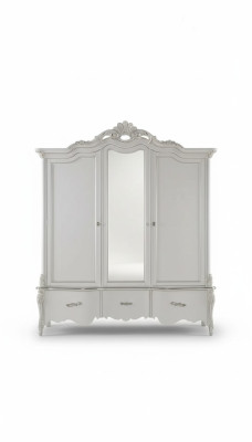 Armoire blanche Mobilier en bois massif Chambre à coucher Designer Portes en verre
