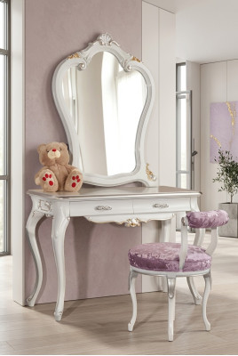 Ensemble de coiffeuse console miroir chambre mobilier design 2 pièces bois
