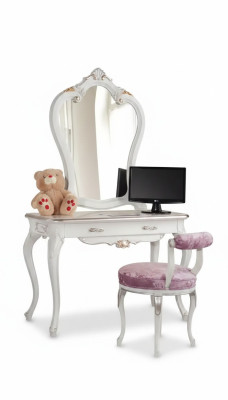 Ensemble de coiffeuse console miroir chambre mobilier design 2 pièces bois