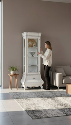 Luxe Armoire en Bois de Conception Vitrine Blanche Meuble Italien Armoires de Luxe