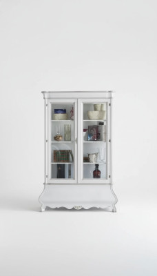 Meuble de salon classique Armoire vitrine en bois blanc Meuble de salon Armoire