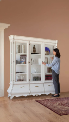 Vitrine en bois Armoires de luxe Classiques Buffet Meubles italiens 185x50cm