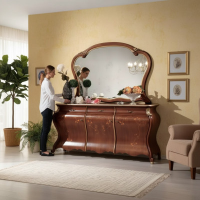 Commode avec miroir, consoles de meuble Commodes avec ensemble de tiroirs, 2 pièces