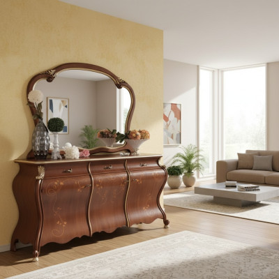 Commode avec miroir, consoles de meuble Commodes avec ensemble de tiroirs, 2 pièces