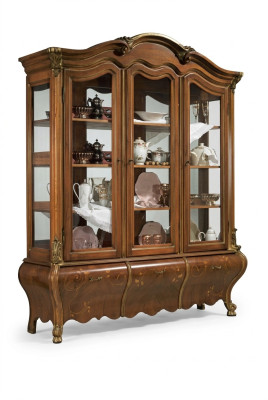 Luxueux bois Vitrine Buffet Design Armoires Marron Mobilier Italien