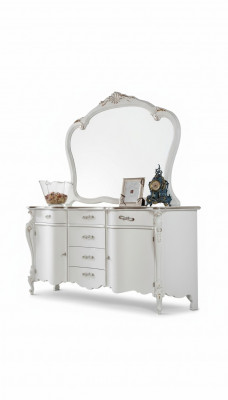 Commode Miroir tiroirs étagères de luxe Groupe de meubles Nouvel ensemble de 2