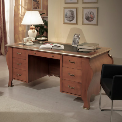 Bureau classique Design Desk brun Table en bois Mobilier