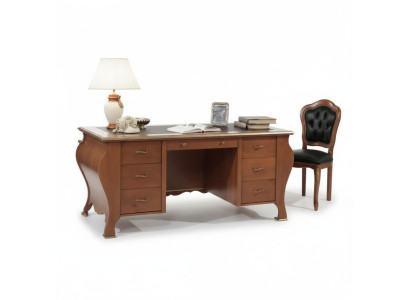 Bureau classique Design Desk brun Table en bois Mobilier