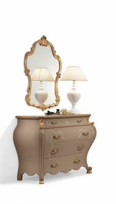 Commode Miroir Groupe Design en bois Armoire latérale Ensemble de meubles 2 pièces