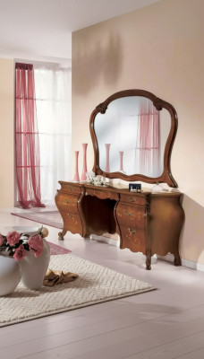 Coiffeuse avec miroir, conception de meuble de chambre à coucher, 2 pièces