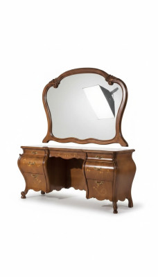 Coiffeuse avec miroir, conception de meuble de chambre à coucher, 2 pièces