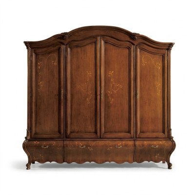 Armoire en bois massif Mobilier de chambre de luxe classique Marron nouvelle