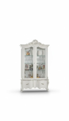 Vitrine de salon italien Armoire de meuble de salon Vitrine en verre blanc.