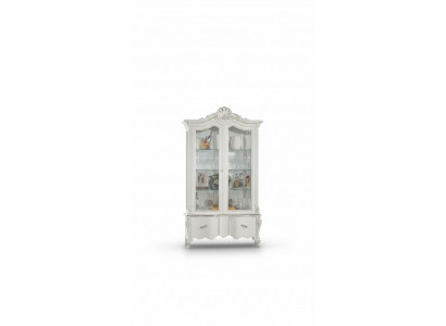 Vitrine de salon italien Armoire de meuble de salon Vitrine en verre blanc.