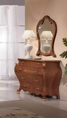 Chambre Miroir Commode Bois Classique s Design Luxe Marron neuf