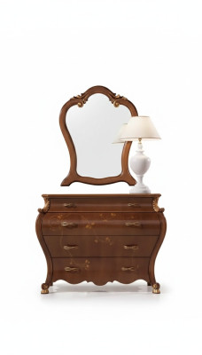 Chambre Miroir Commode Bois Classique s Design Luxe Marron neuf