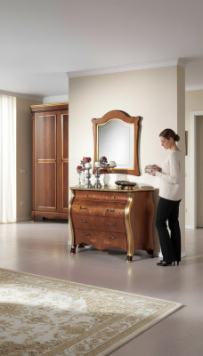 Chambre Meubles Commode avec Miroir Ensemble de Meubles Classiques de Luxe 2 pièces