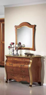 Chambre Meubles Commode avec Miroir Ensemble de Meubles Classiques de Luxe 2 pièces