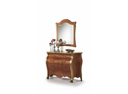 Chambre Meubles Commode avec Miroir Ensemble de Meubles Classiques de Luxe 2 pièces