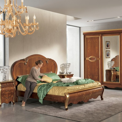 Literie de lit classique Lit double Bois Lits d'hôtel Literie de chambre