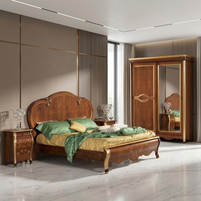 Literie de lit classique Lit double Bois Lits d'hôtel Literie de chambre