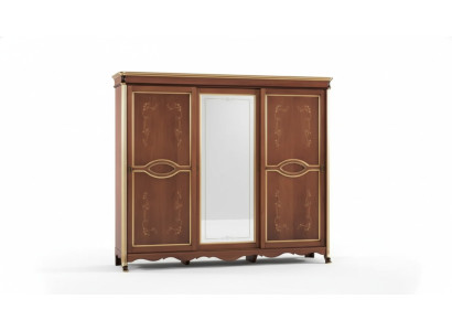 Brown Classic r Schrank aus massivem Holz mit Spiegel Schlafzimmermöbel