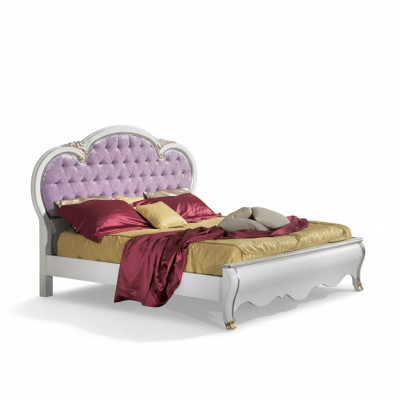 Conception de lit rembourré de luxe Double Chesterfield des lits d'hôtel bois meubles lit
