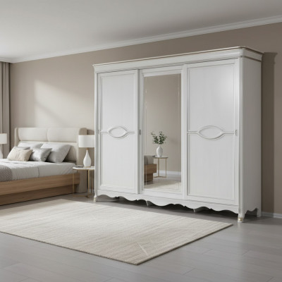 Blanc Classique r Armoire Porte Miroir Chambre Mobilier Design