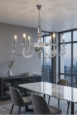 Lustre de plafond luxueux en cristal transparent lustre lampe