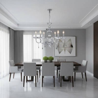 Lustre de cristal de luxe Lustre suspendu lampadaire Lustre en verre diseñador