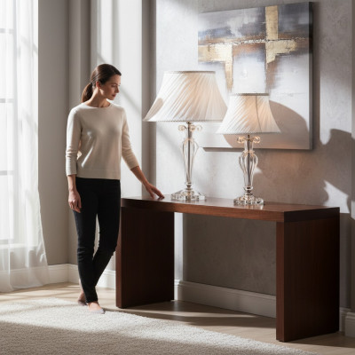 Lampe de sol en cristal de style lustre de lampe de table blanche classique nouvelle