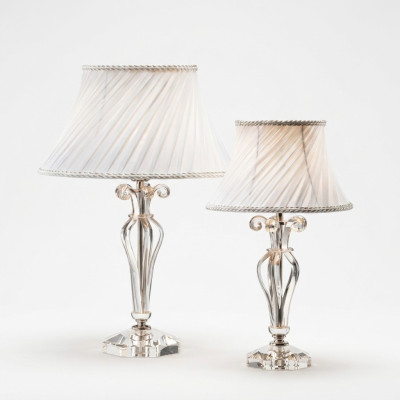 Lampe de table classique, lampe sur pied et lustre de luxe en cristal.