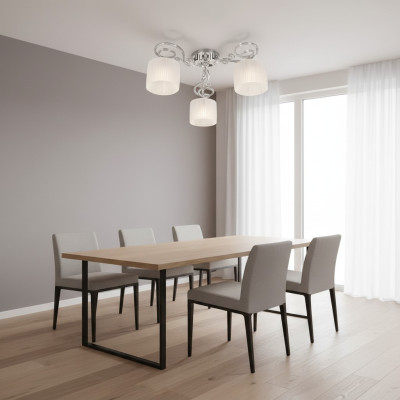 Lustre en cristal blanc Suspension luminaire Lustre plafonnier