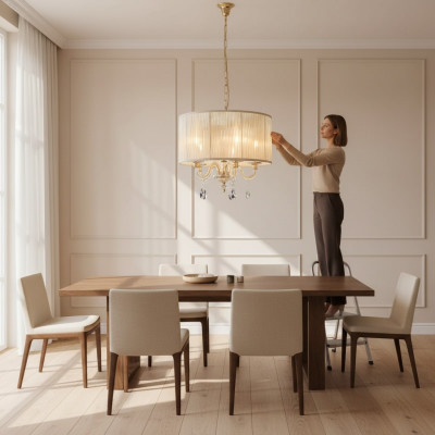 Lustre de plafond en or de luxe royal