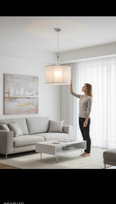 Lustre de plafond blanc de luxe Luminaire suspendu Lustres Lampe Luminaire