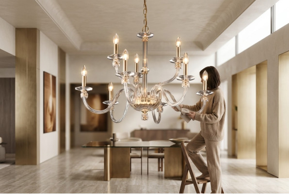 Lustre en cristal Support de plafond Lustre Lampe Lumières Lampes