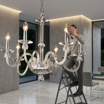 Lustre Lustre en cristal Lustre à pampilles Lampe lustre